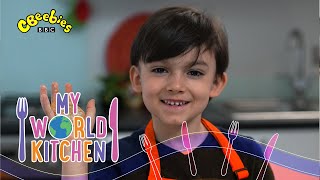 How to make Mateos Chilean Sopaipillas  My World Kitchen  CBeebies Recipe [upl. by Ennahteb]