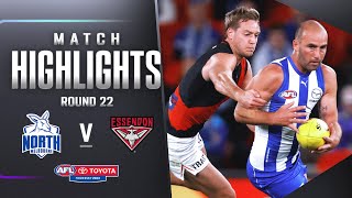 North Melbourne v Essendon Highlights  Round 22 2023  AFL [upl. by Soloman]