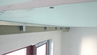 короб  карниз для штор монтаж гипсокартона Drywall installation [upl. by Cheffetz]