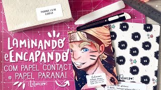 📝 tutorial  laminação com papel contact e encapando com paraná  dicas de encadernação 📒 [upl. by Nelleyram]