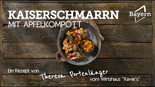 Rezept für Kaiserschmarrn mit Apfelkompott  ErlebeBayern [upl. by Burnsed]