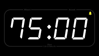 75 MINUTE  TIMER amp ALARM  1080p  COUNTDOWN [upl. by Kopans]