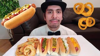 HOT DOGS AND ONION RINGS FAST FOOD 🌭 JUNK FOOD MUKBANG EATING SHOW [upl. by Eedebez]