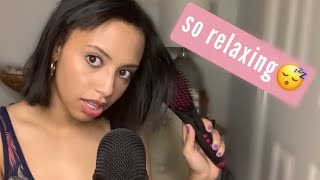 ASMR Whispered Rambles  Hair Brushing  Lushforest Hair Straightener Brush [upl. by Anilok]