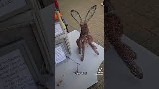 all ready at Ringwood Artisan Market Artisan market pumpkin hare wireart [upl. by Irallih535]