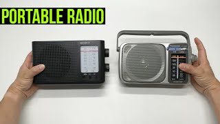 2 Great AMFM Radios Compared Sony ICF19 vs Panasonic RF2400D [upl. by Elonore]