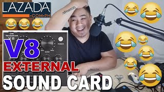 UNBOXING quot V8 SOUND CARD quot FROM LAZADA [upl. by Lonni]