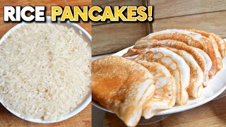 RICE PANCAKES  IBABAD OVERNIGHT ANG RICE AT GAWING PANCAKES  Precy Meteor [upl. by Sinnard]