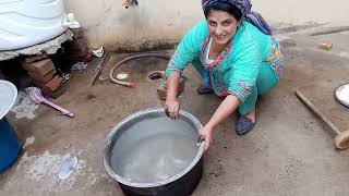 Aj Mane Atta Gondha  Pakistani Housewife Daily Routine  Village Women Work  Pakistan Rural Life [upl. by Dijam]