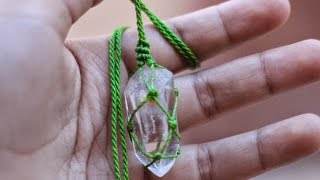 tutorial piedra engarzada en macramé wrap stone macramé [upl. by Asle]