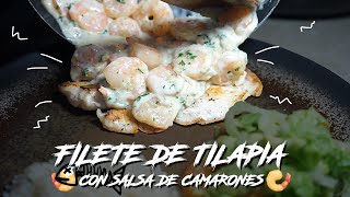 Filete de TILAPIA con salsa de CAMARONES 🍤🍤  El Opita Cocinero [upl. by Sesilu]