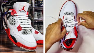 How To Lace Air Jordan 4 5 EASY WAYS Tutorial [upl. by Mellisent]