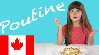 American Kids try food from Canada  Poutine [upl. by Sianna]