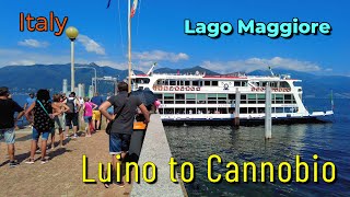 LUINO to CANNOBIO bout tour  Italy Lago Maggiore 4k  Navigatione Lago Maggiore [upl. by Artemed]