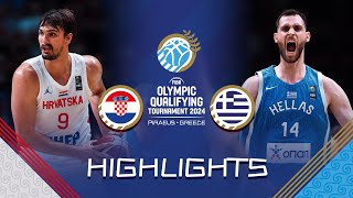 Final Croatia 🇭🇷 vs Greece 🇬🇷  Highlights  FIBA OQT 2024 Greece [upl. by Cheslie]