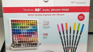 Unboxing Tombow ABT dual brush pens 107 couleurs et un blender [upl. by Hecker]