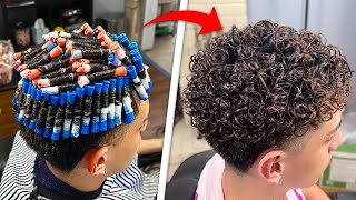 How I Got CURLY Hair Perm Tutorial [upl. by Ellswerth927]