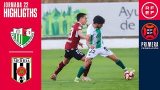 Resumen PrimeraFederación  Antequera CF 22 AD Mérida  Jornada 22 Grupo 2 [upl. by Hawley94]