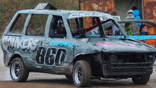 Onboard with 860 BONKERS at Standlake HMC 2024 Banger racing Nissan Prairire [upl. by Colbye]