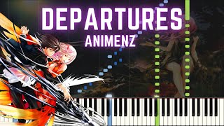 Animenz Guilty Crown ED 1  Departures  Piano Tutorial  Synthesia [upl. by Whelan359]