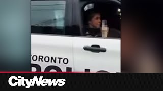 Toronto cop gives citizen the middle finger during parking argument [upl. by Sylvia]