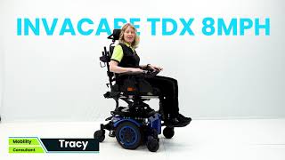 Invacare tdx Midwheel Powerchair Studio Video Review [upl. by Yenitirb]