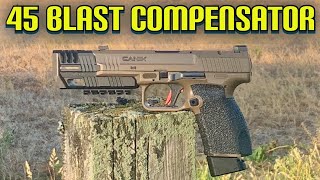 45 Blast Compensator for the Canik TP9 Elite Combat  Review amp First Shots [upl. by Yeleek]