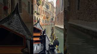 Gondola ride in Venice through smaller inner tunnels europetravel venice gondola familyholiday [upl. by Eannaj907]