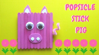 Popsicle Stick Crafts  Popsicle Stick Pig [upl. by Adnael]