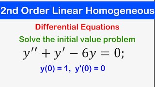 🔵18  Second Order Linear Homogeneous Differential Equations with Constants coefficients [upl. by Imoen453]