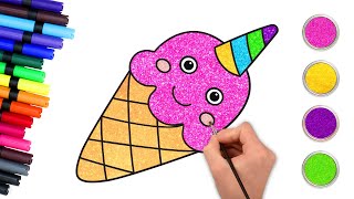 Aprende a dibujar un Delicioso🍦Helado Unicornio 🦄  Dibujos para niños  Chiki Arte [upl. by Charissa67]