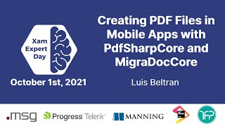 Creating PDF Files in Mobile Apps with PdfSharp and MigraDoc  XamExpertDay 2021 [upl. by Nettle]