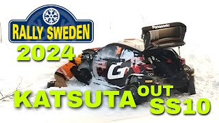 KATSUTA OUT ON SS10  WRC RALLY SWEDEN 2024  day 3 [upl. by Ilujna]