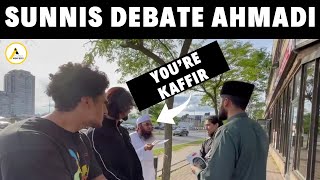 Heated Debate  Sunni Muslims Debate Ahmadi Muslim In Front of Sunni Mosque l Speakers Corner [upl. by Adnahc999]