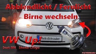 H4 Abblendlicht  Fernlicht Lampe beim VW Up erneuern Birne tauschen Seat Mii Skoda Citigo [upl. by Tenay711]