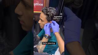 Helix piercing piercing piercingstudio explorepage indore tattoostudio earpiercing [upl. by Ayamat]