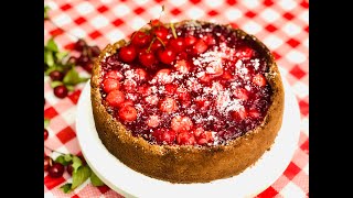 New York Style Cheesecake with Cherry Topping  PHILADELPHIA Cream Cheese Cake  Cherry Cheesecake [upl. by Lednyc]