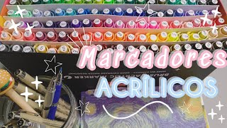 🌸✨primera vez pintando con marcadores acrílicos🌸✨ [upl. by Kramnhoj]