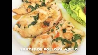 Receta de Filetes de Pollo al ajillo  Divina Cocina [upl. by Oiramrej809]