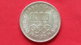 Japan Silver 1000 Yen 1964 Olympic Games Tokyo Япония 1000 Йен Олимпиада в Токио 1964 [upl. by Adnulahs]