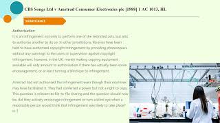 Intellectual Property Law Case CBS Songs Ltd v Amstrad Consumer Electronics plc 1988 1 AC 1013 [upl. by Ailama]