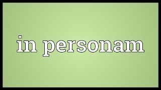 In personam Meaning [upl. by Jayson260]