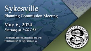 Sykesville Planning Commission Meeting 562024 [upl. by Eshman]