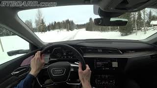 POV Audi ETron with Virtual Mirrors on WINTER ROAD All electric SUV that actually WORKS [upl. by Koeppel]