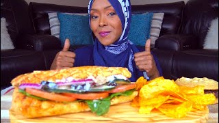 SUBWAY ASMR  LOADED TUNA amp VEGGIES SUB  اصوات الاكل  سب واي سندوتش تونة [upl. by Ayaet]