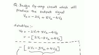 Implement equation with opamp  Design Opamp circuit to produce equation  Hindi [upl. by Winwaloe]