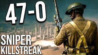 BATTLEFIELD 1 47 KILLSTREAK SNIPING ONLY M1903  BF1 Scout Gameplay [upl. by Gnilhsa656]