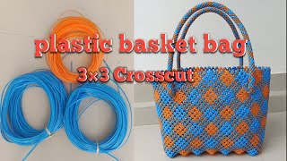 Plastic Wire Crosscut Basket Bag🔥 [upl. by Naujuj]