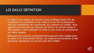 AFFACTURAGE LOI DAILLY ET EFFET DE COMMERCE [upl. by Horatio]