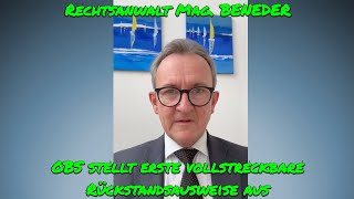 Rechtsanwalt Mag BENEDER OBS stellt erste vollstreckbare Rückstandsausweise aus [upl. by Areit]